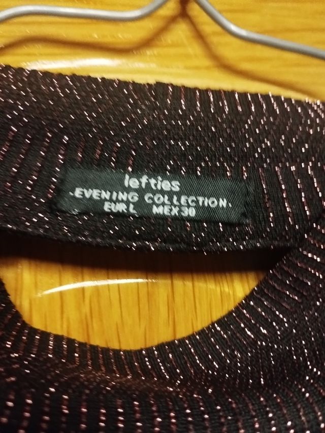 Vestido negro brillante mujer