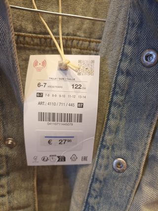 Camicia jeans bimbo 6-7 anni