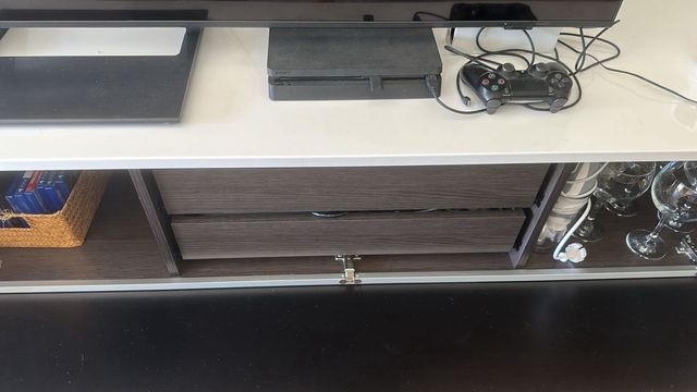 Muebles salón modulares blanco-negro