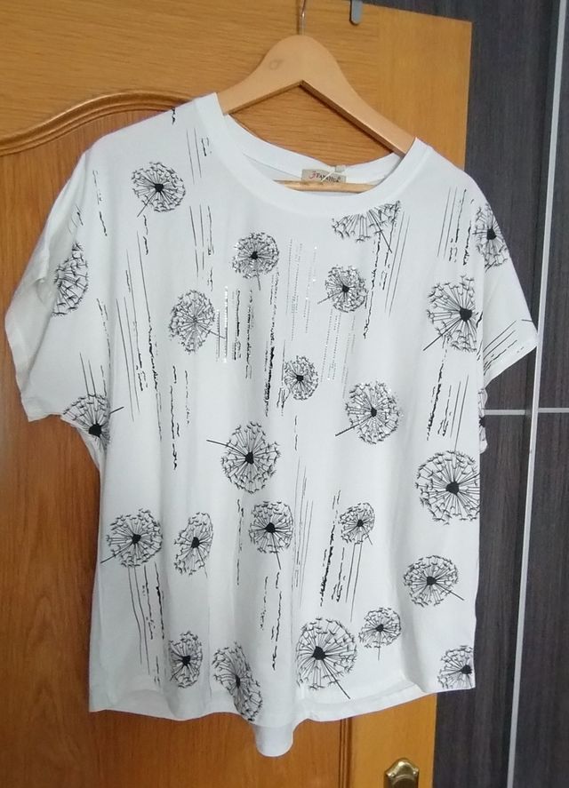 Camiseta blanca - Manga caída