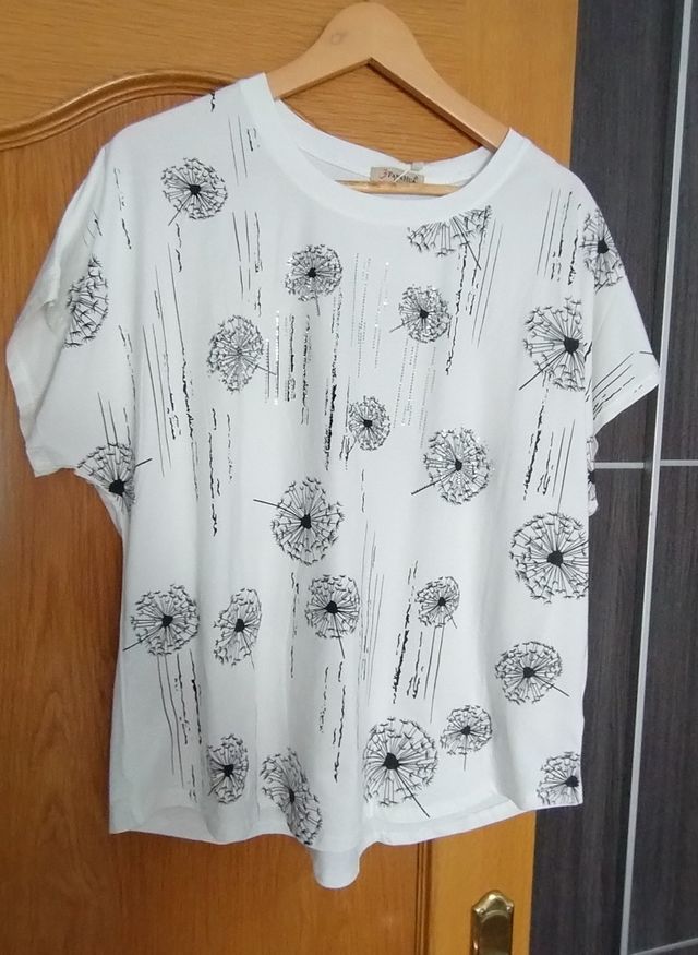 Camiseta blanca - Manga caída