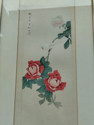 Dipinto su seta orientale