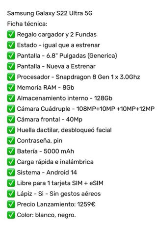 Samsung Galaxy S22 Ultra - Negro