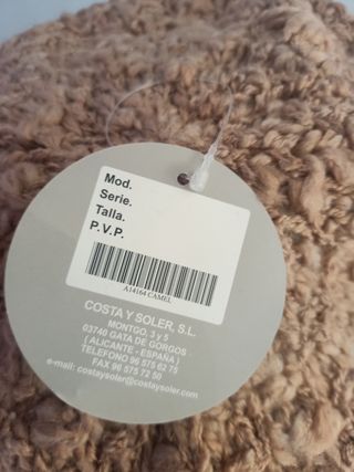 Boina Costa y Soler beige en lana