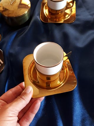 Set caffè espresso 6 tazze ottone Made in Italy