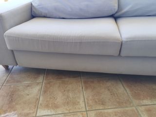 Sofá 2 plazas beige gris 