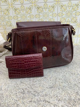 Borsa & Portafoglio pelle stampCoccodrillo Marrone
