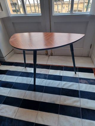 Mesa auxiliar madera y metal