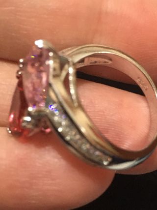 Anillo plata 925 dos piedras