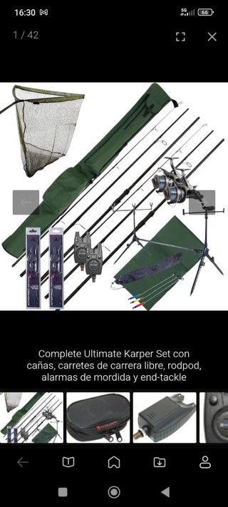 Attrezzatura da pesca alla carpa: 2 canne + allarme