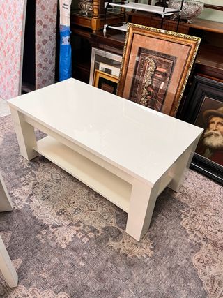 Mesa centro blanca de madera