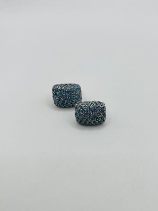 PENDIENTES ORO BLANCO CON PIEDRAS AZULES 18K