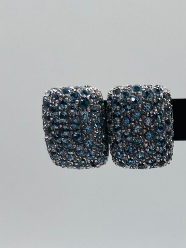 ¡¡PROMOZIONE!! ORECCHINI IN ORO BIANCO CON PIETRE BLU 18K