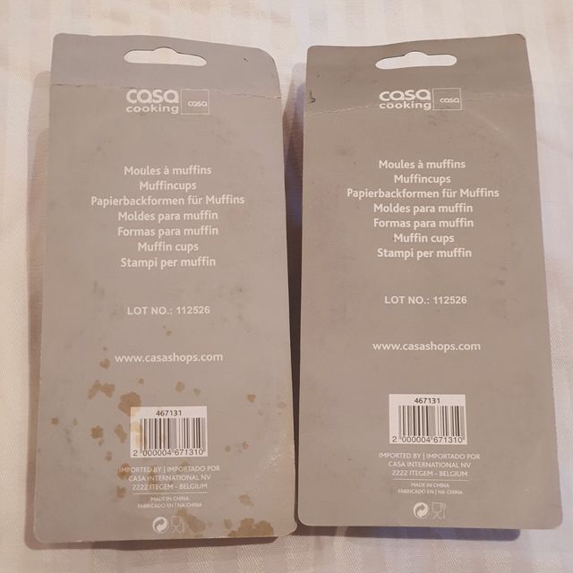 2x Cajas de bases para magdalenas