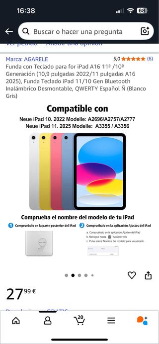 Funda teclado iPad AGARELE 11/10