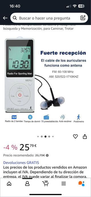 Radio Portátil FM Yonars