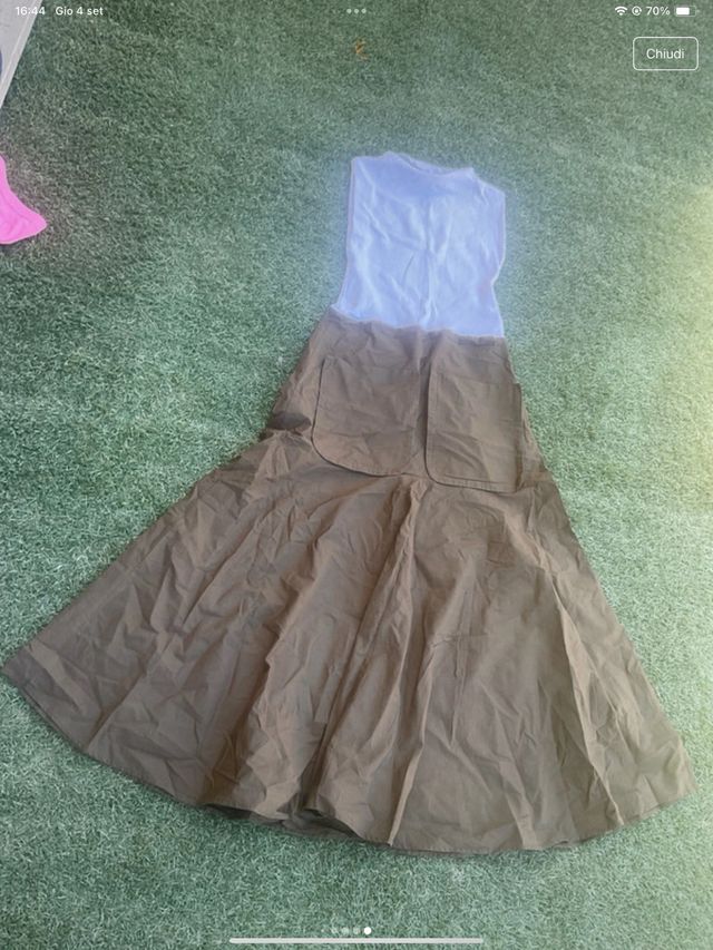 Vestito lungo Zara - blu e marrone