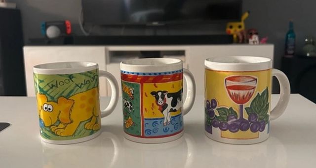 6 tazas de cerámica estampadas