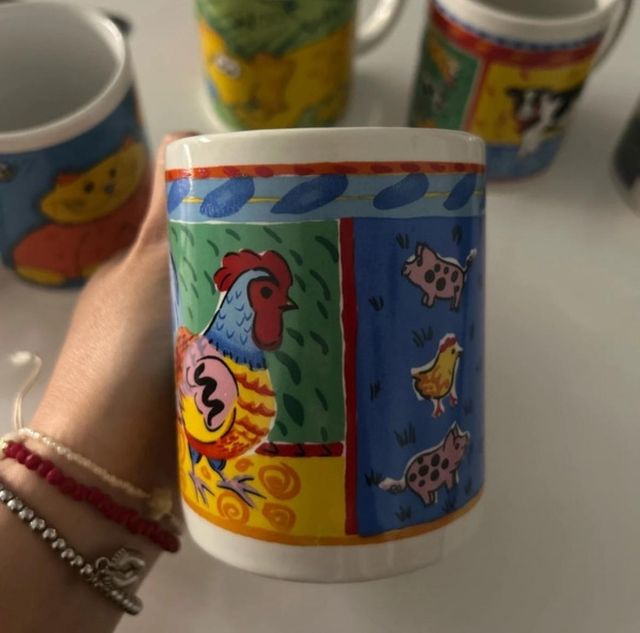 6 tazas de cerámica estampadas