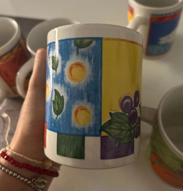 6 tazas de cerámica estampadas
