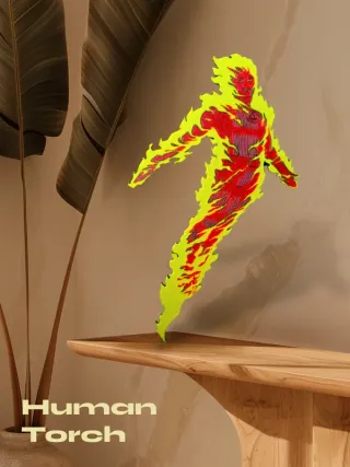 3D Printed Wall Art - Human Torch (Marvel Comics)