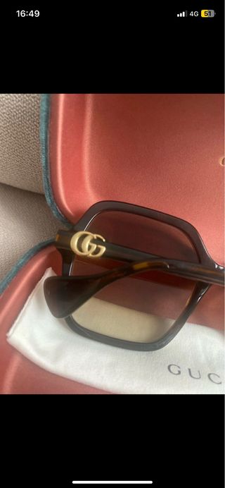 Gafas Gucci - Marrón Dorado