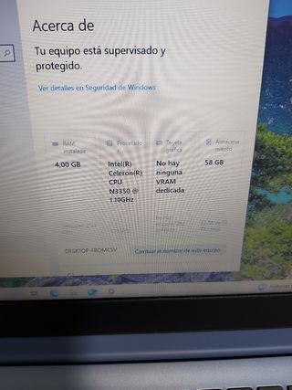 Portátil Lenovo. Windows 11pro. Azulado