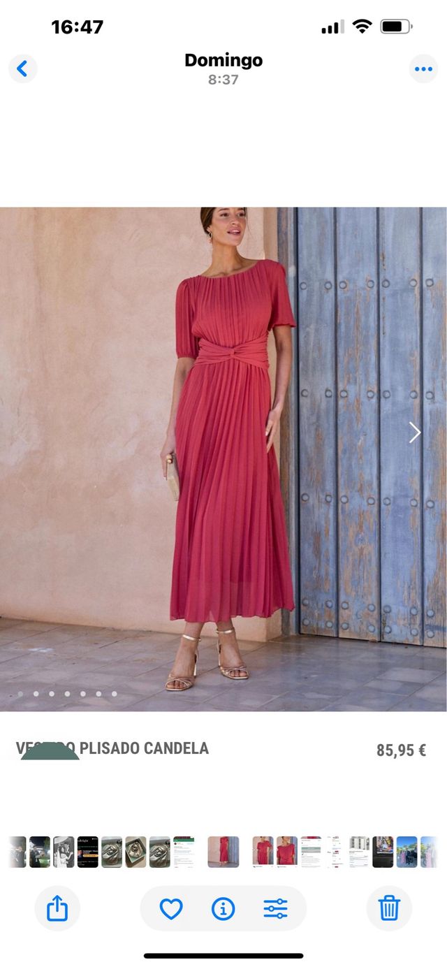 Vestido plisado rojo Polin etmoi