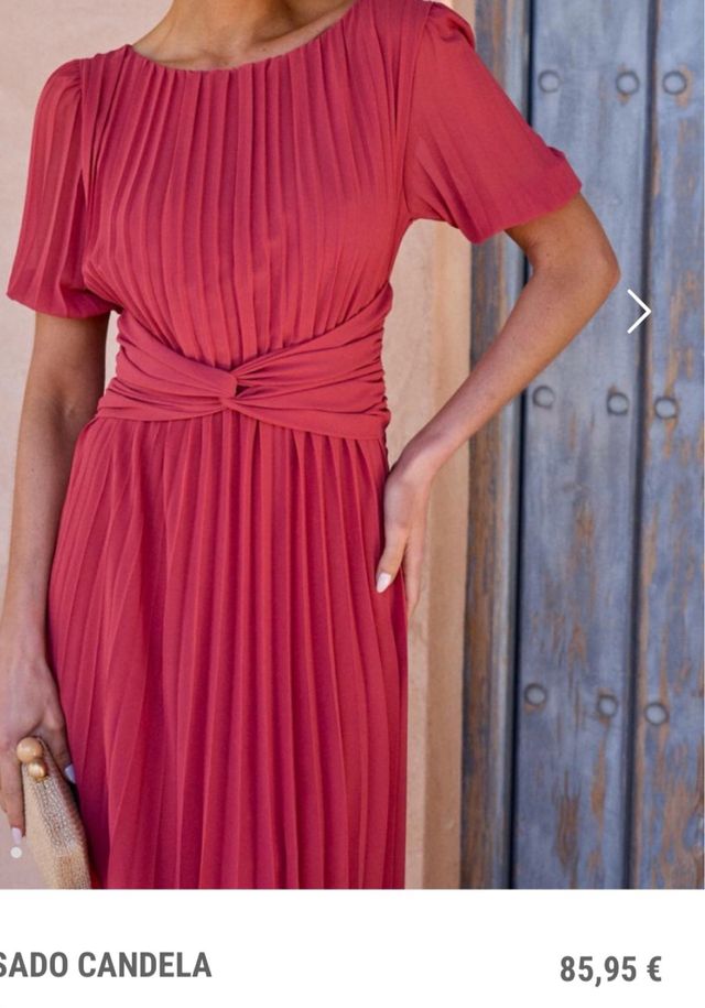 Vestido plisado rojo Polin etmoi