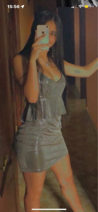 Vestido lentejuelas plata fiesta