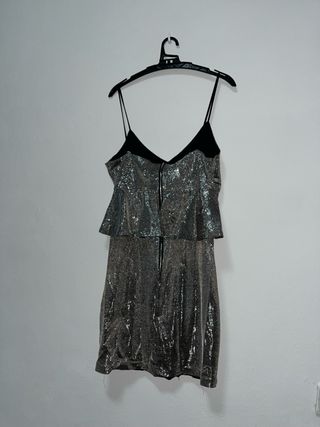 Vestido lentejuelas plata fiesta