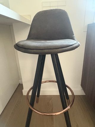 3 Taburetes grises oscuros - Patas negras