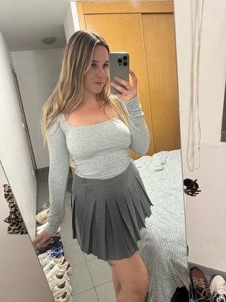 Top Zara gris talla S - Ajustado