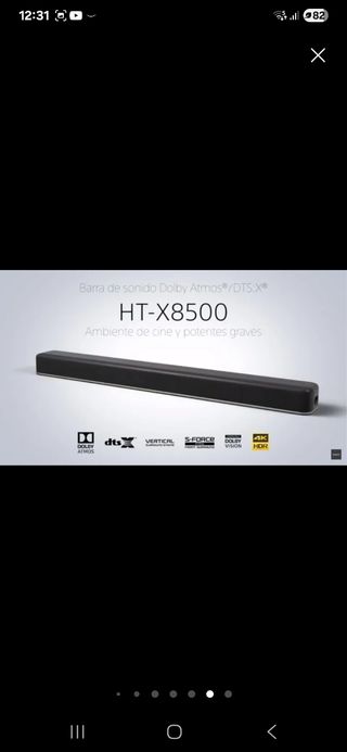 Sony HT-X8500: Barra sonido Dolby Atmos