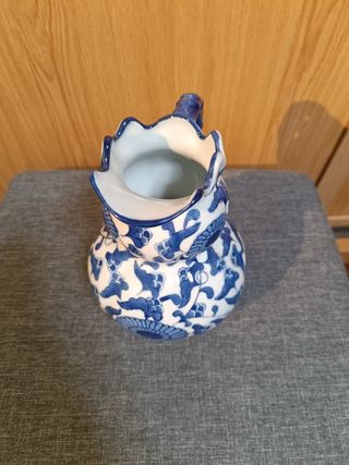 Jarro Cerâmica Azul e Branca