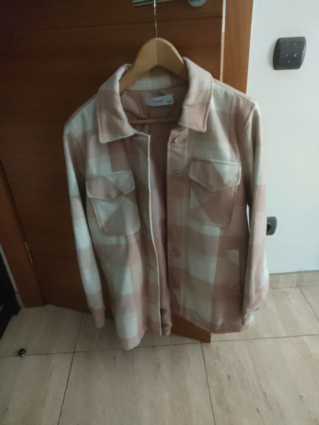 Chaqueta cuadros rosa-blanco, M