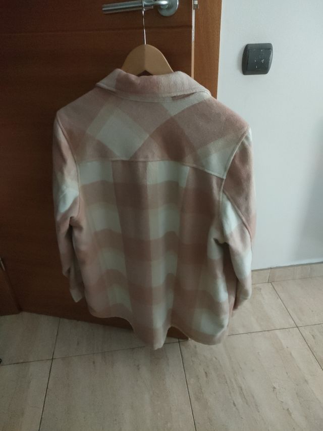 Chaqueta cuadros rosa-blanco, M