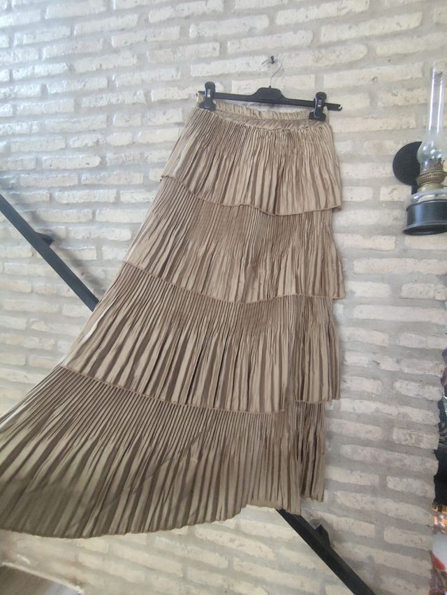 Falda plisada dorada - Talla única