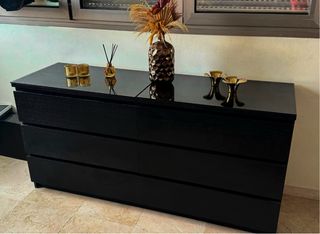 2, Cómodas 6 cajones negra 
2x 120€