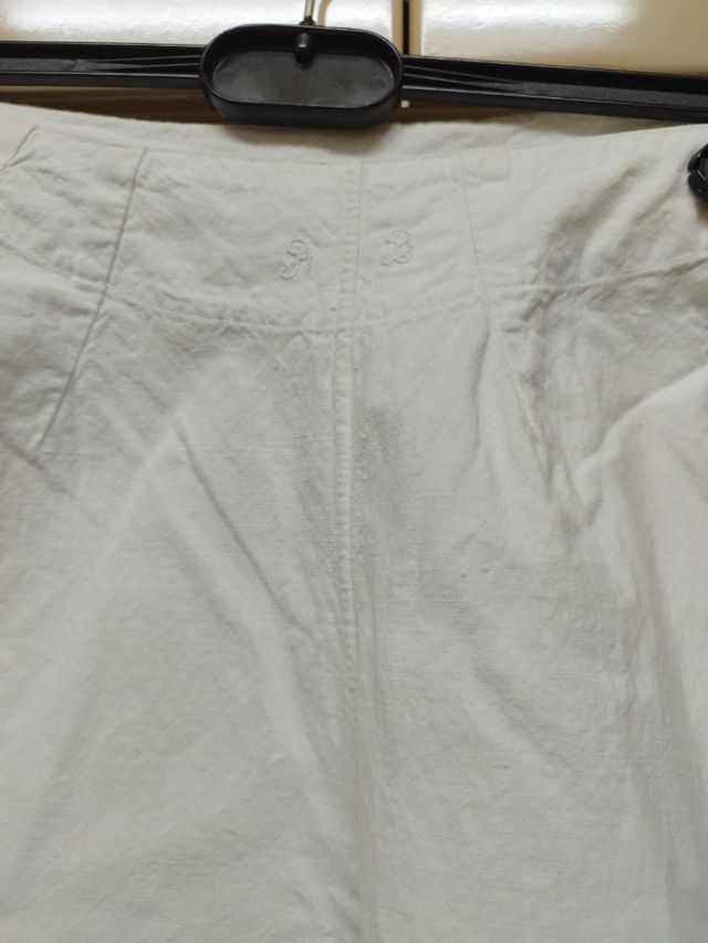 Camisola antigua bordada - algodón pololo corto