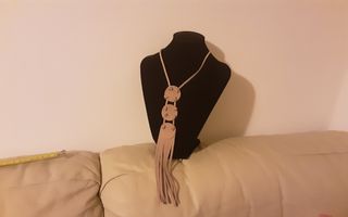 Collana scamosciata beige