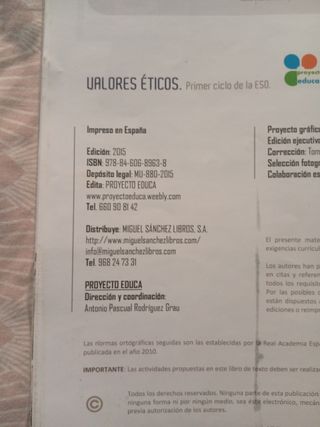 VALORES ETICOS 1ESO
