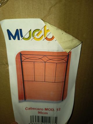 2 Cabeceros cama 90cm metal negro