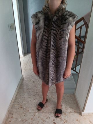 Chaqueta marrón-gris mujer