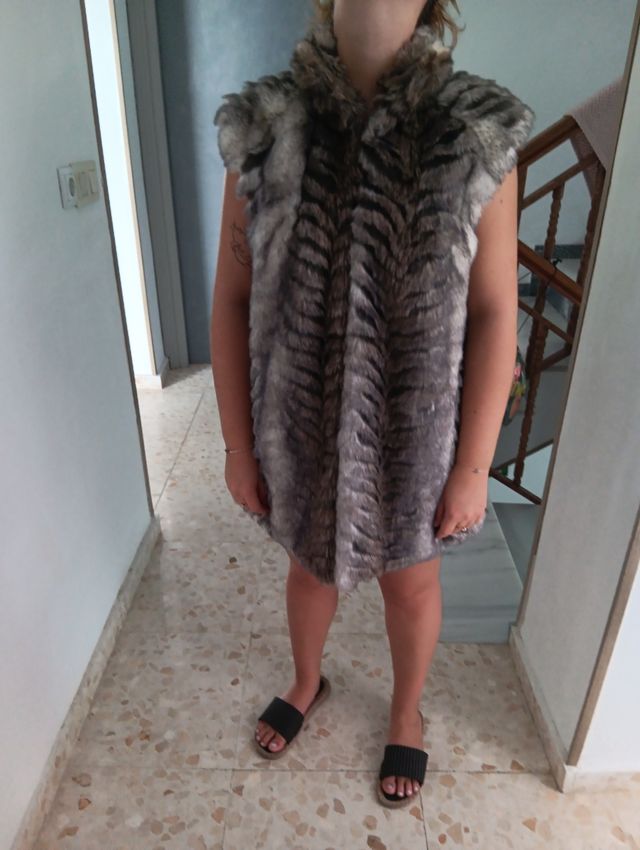 Chaqueta marrón-gris mujer