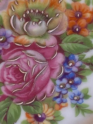 Plato Limoges | Porcelana azul y dorado