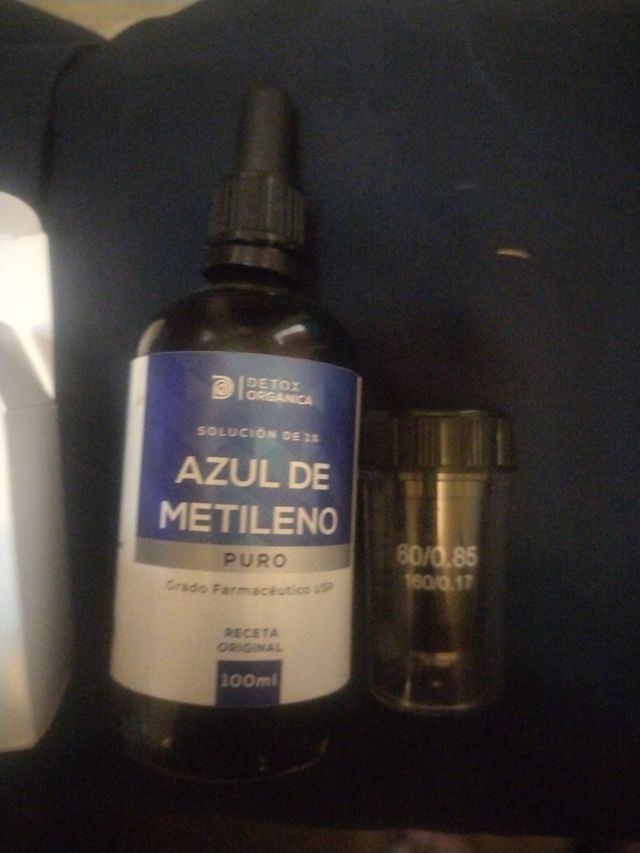 Objetivo de microscopio x60 + Azul de Metileno 10