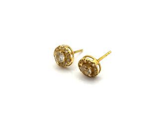 pendientes oro 18k con piedra con circonita