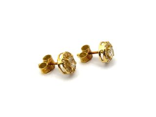 pendientes oro 18k con piedra con circonita