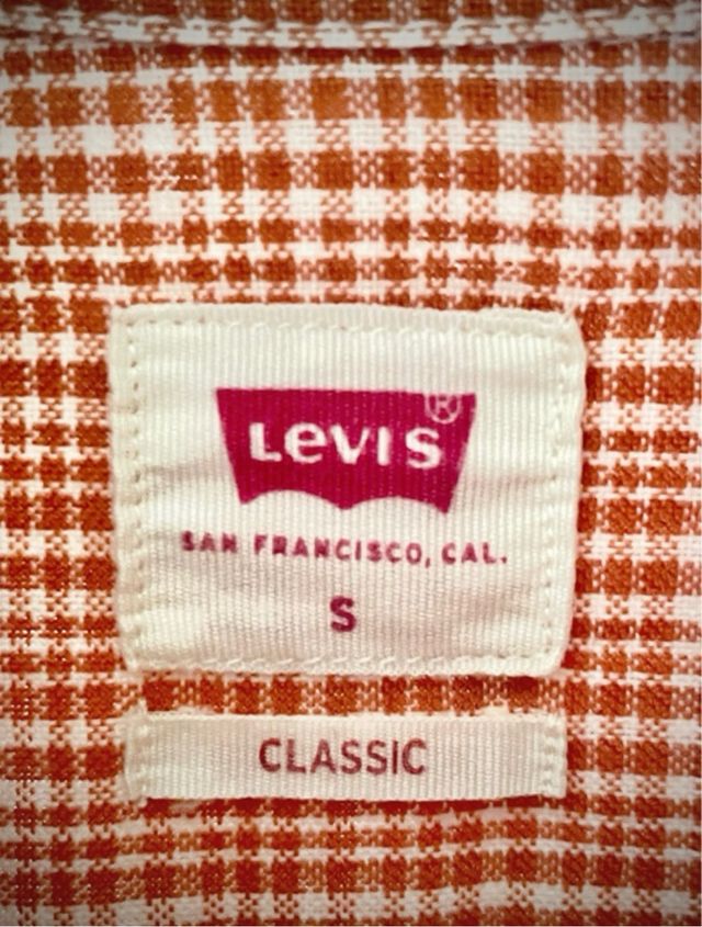 Camisa Levi's cuadros rosa algodón